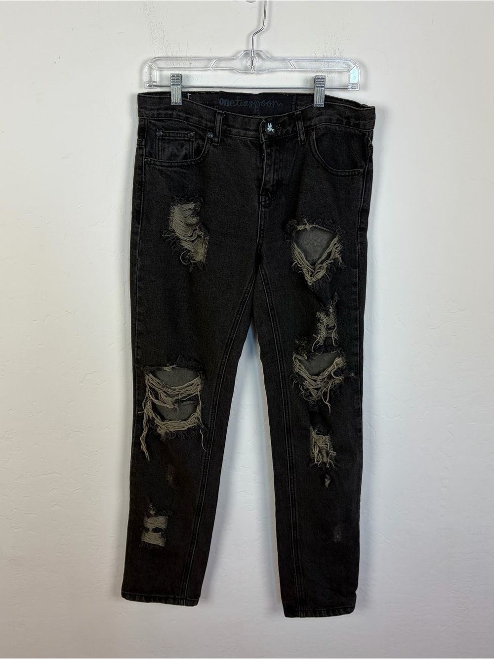 One Teaspoon Distressed Straight Leg Pants